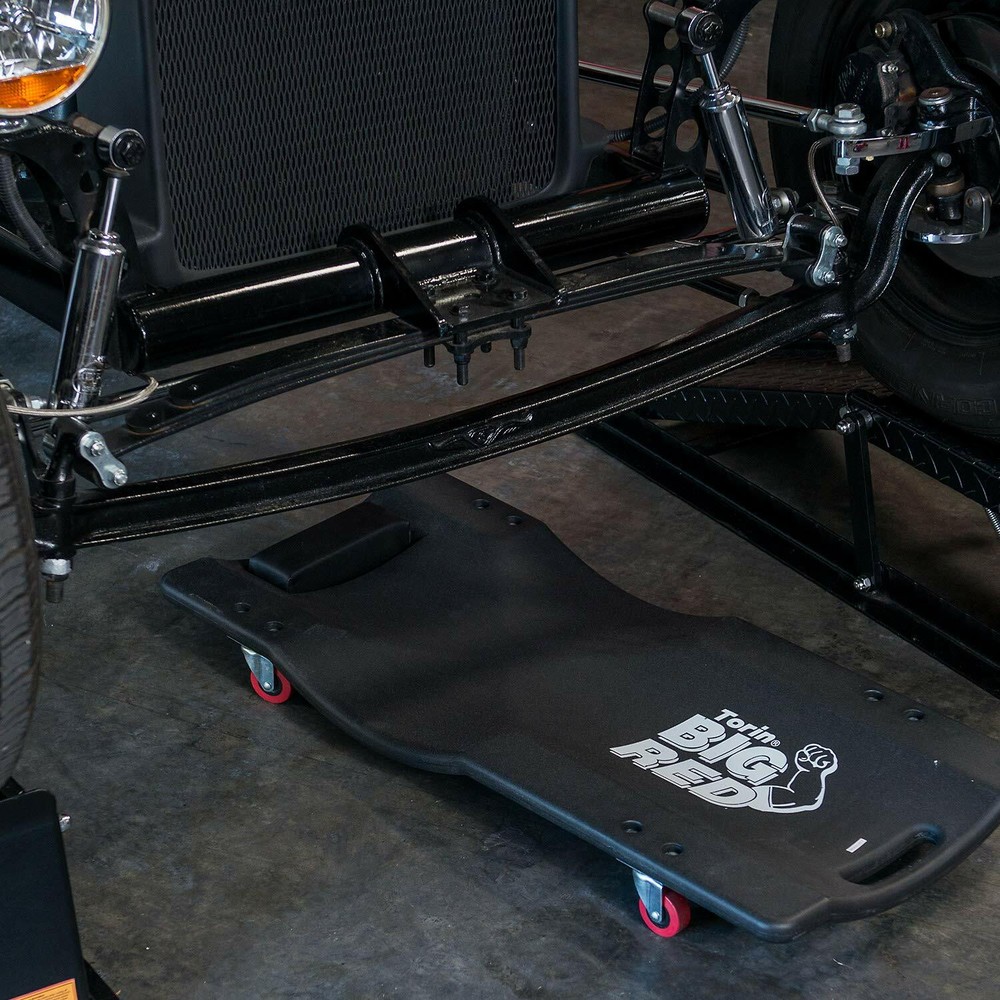 Black Plastic Rolling Garage Shop Creeper Mechanics Work Auto Padded Headrest