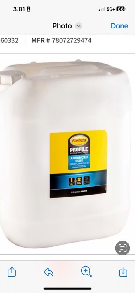 Farecla Advanced Plus Liquid Compound 1+2, 5 Gallon