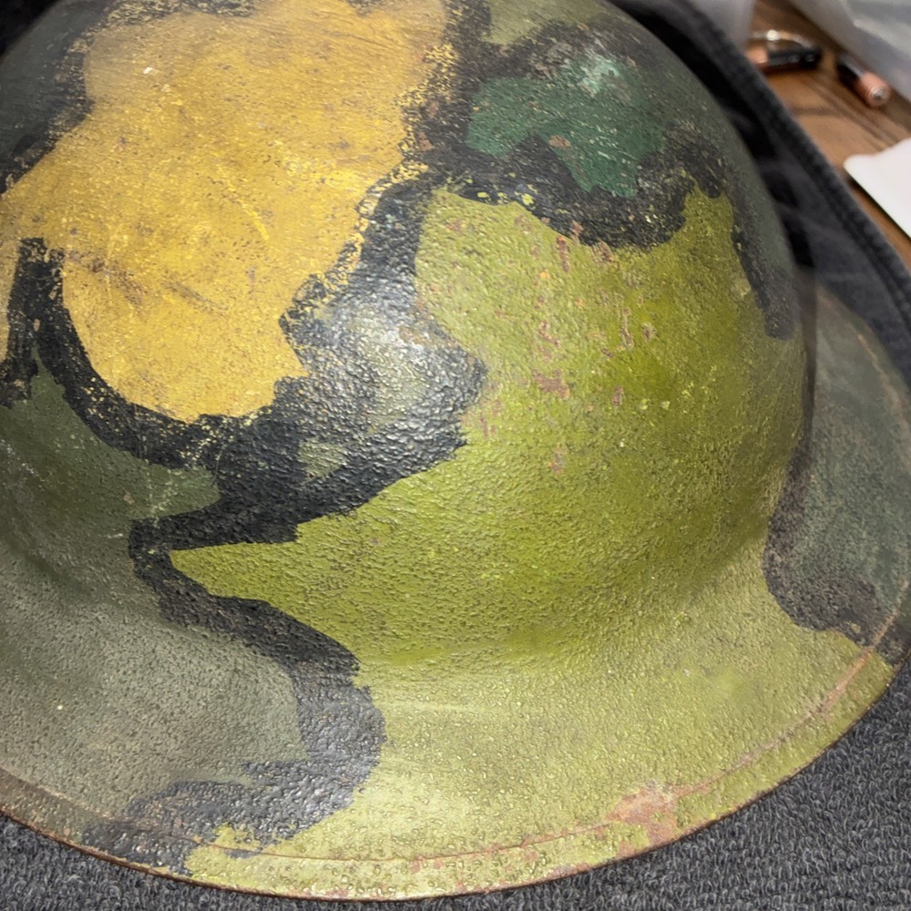 WW1 US HELMET-CAMO W/LINER & STRAP