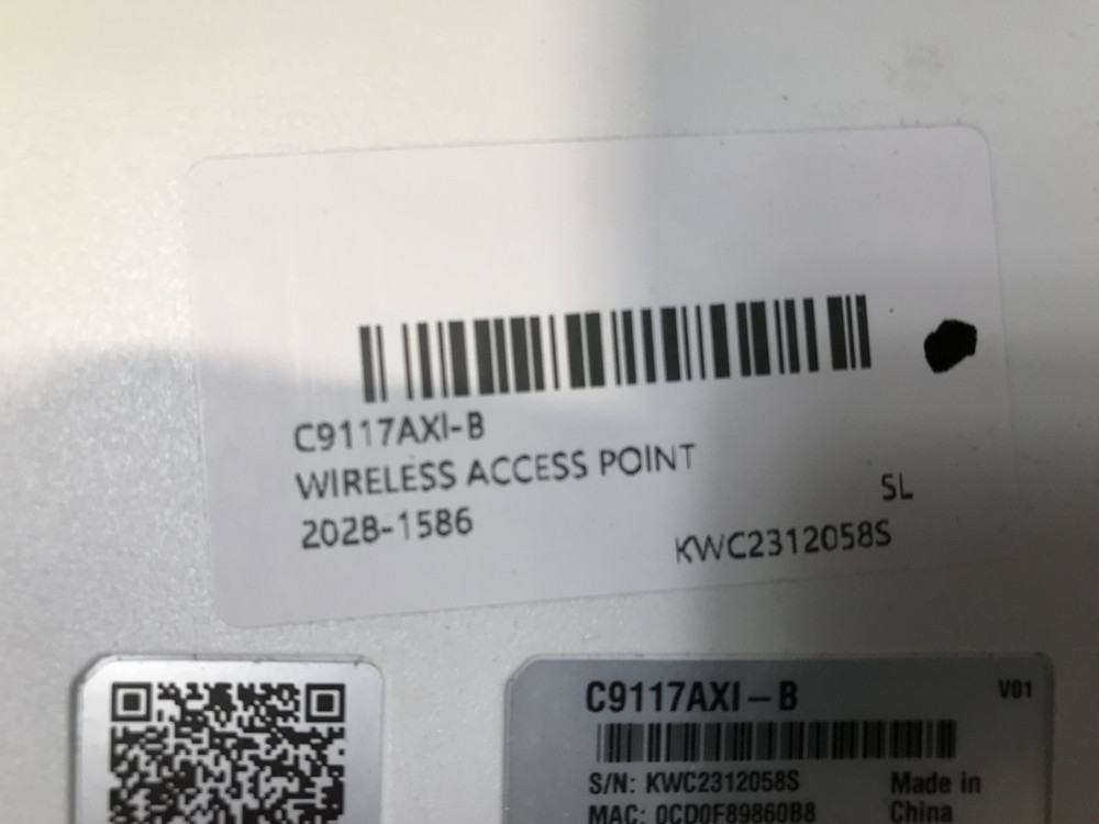CISCO C9117AXI-B Wireless Access Point - White - WIPED! *