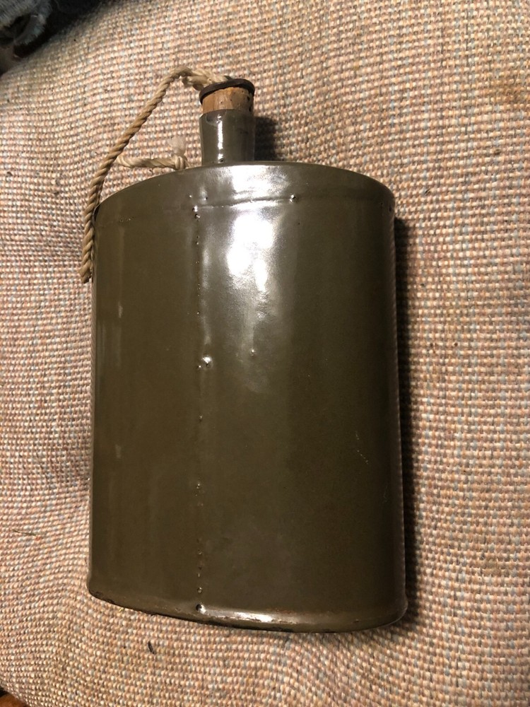 Ww2 British Water Bottle Green Enamel
