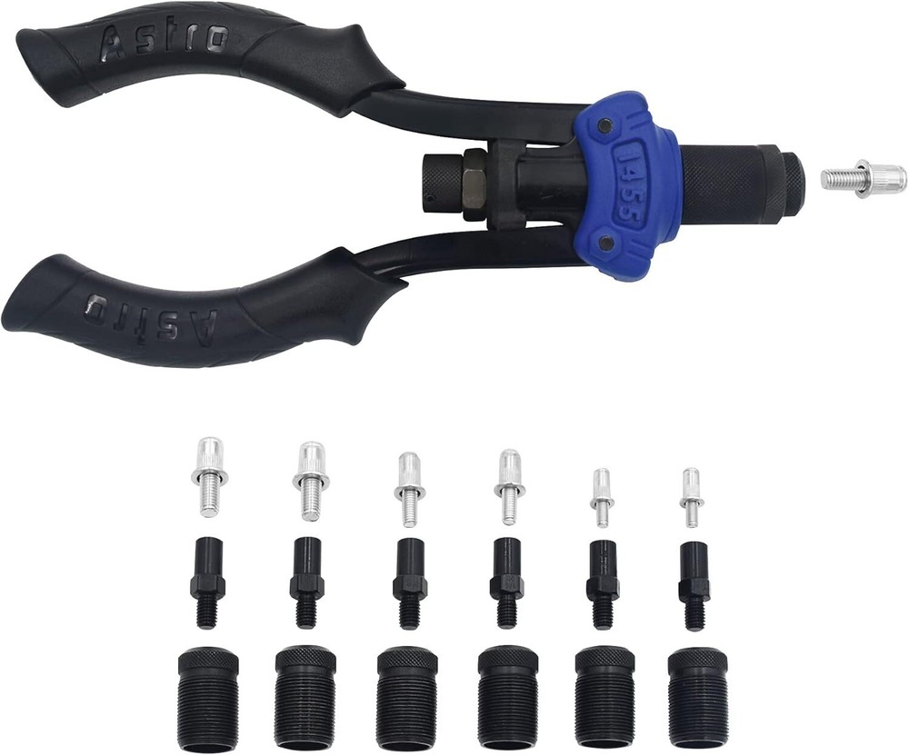 Astro Tools 1455 Hand Rivet Stud Setter Kit - Metric & SAE with Rivet Studs