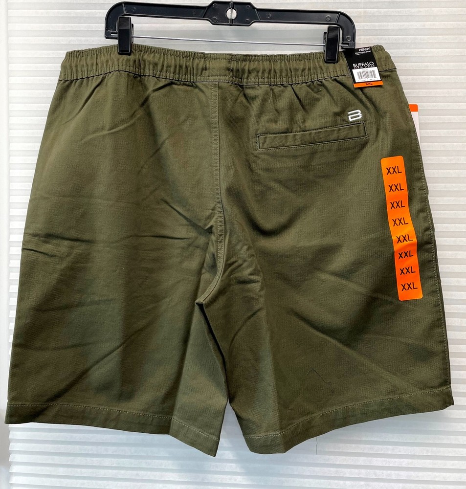 Buffalo David Bitton Men's Henry Drawstring Pull-On Short Olive Green Size XXL