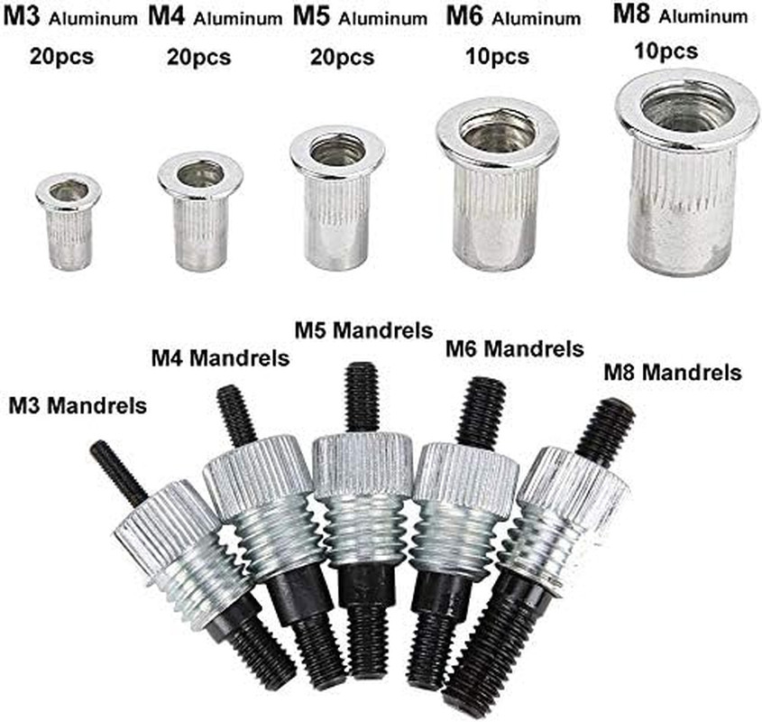Threaded Rivet Nut Setter Insert Tool Kit 86Pcs Hand Riveter Rivnut Nutsert Rive