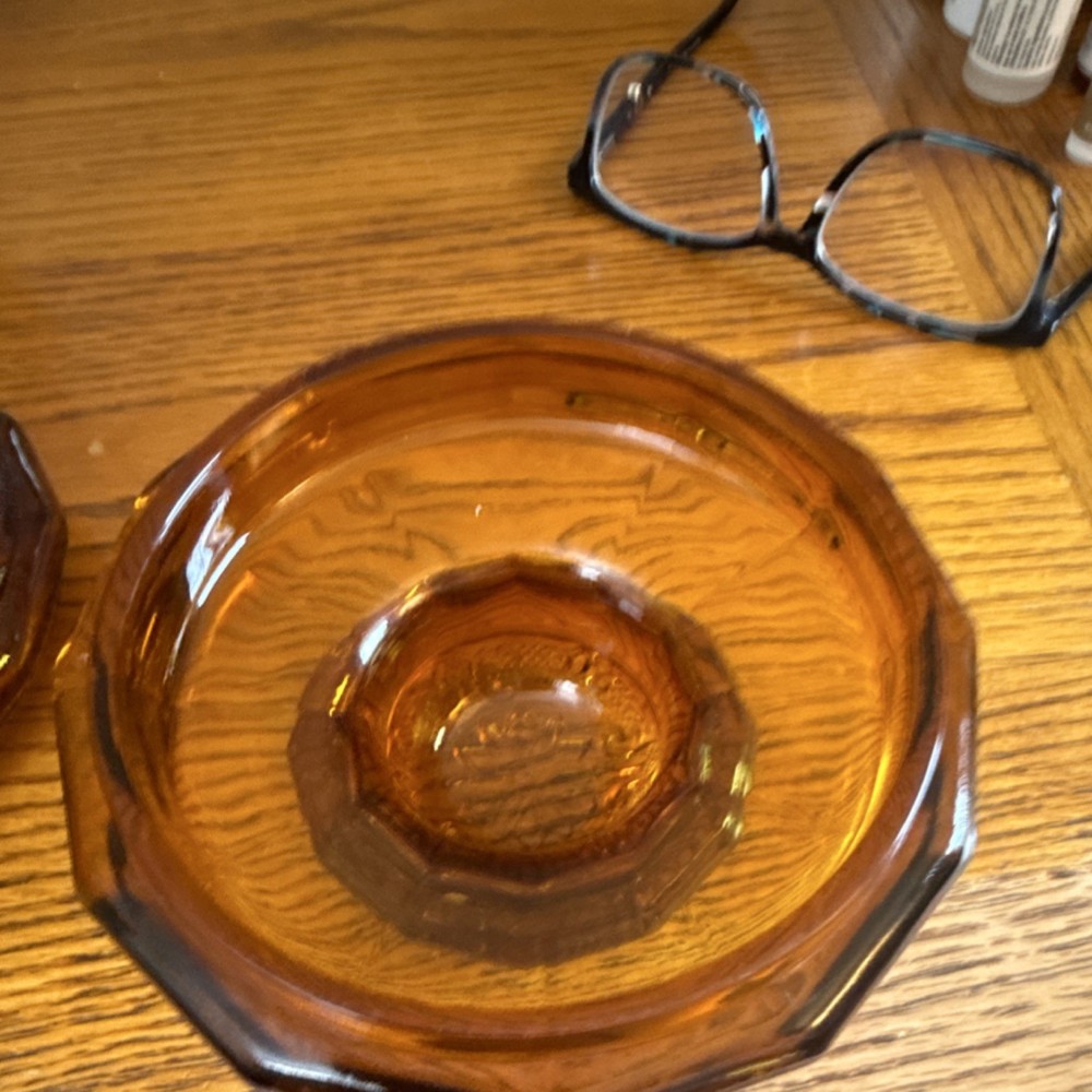 Indiana glass tiara pattern amber colored