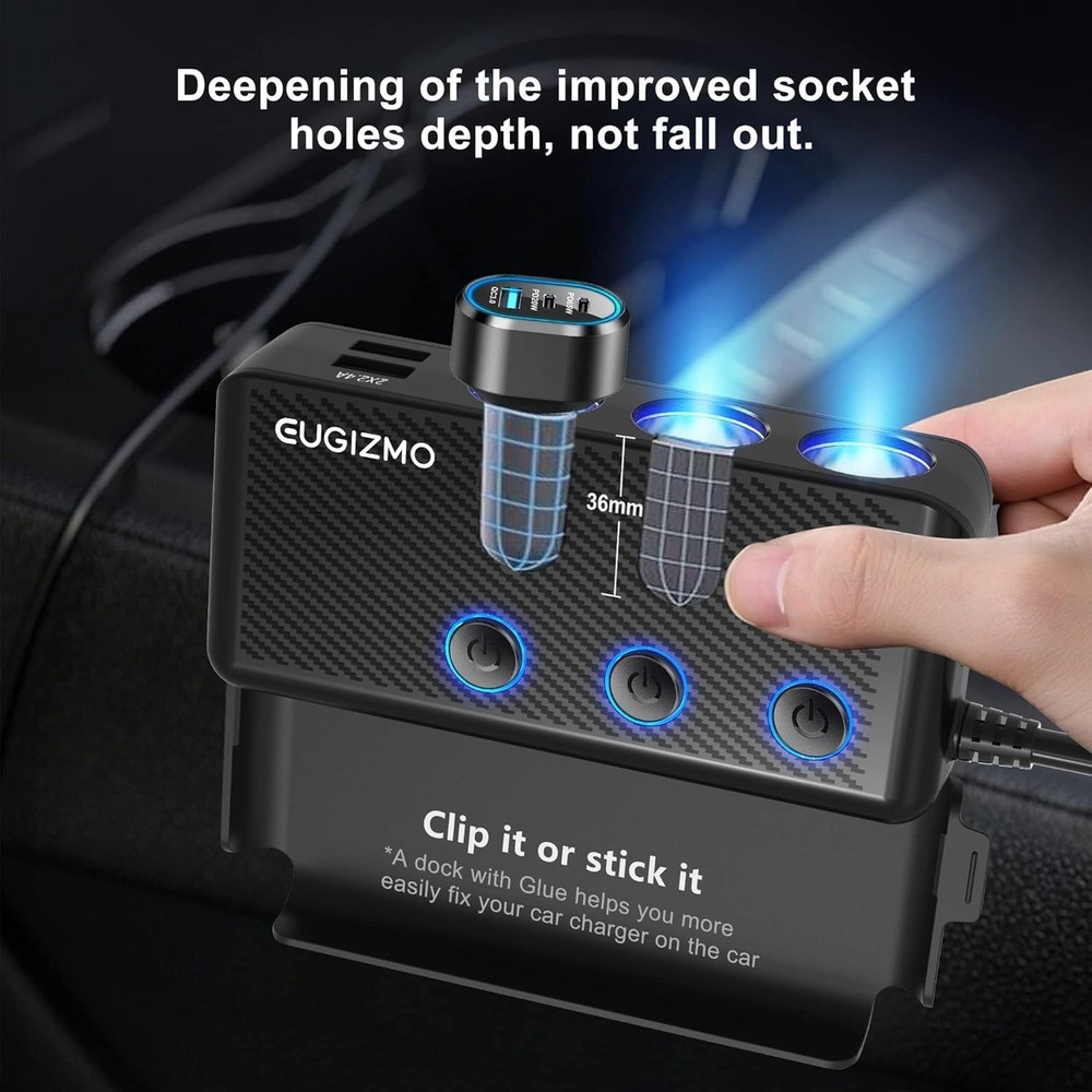 Upgraded 8-in-1 Cigarette Lighter Adapter