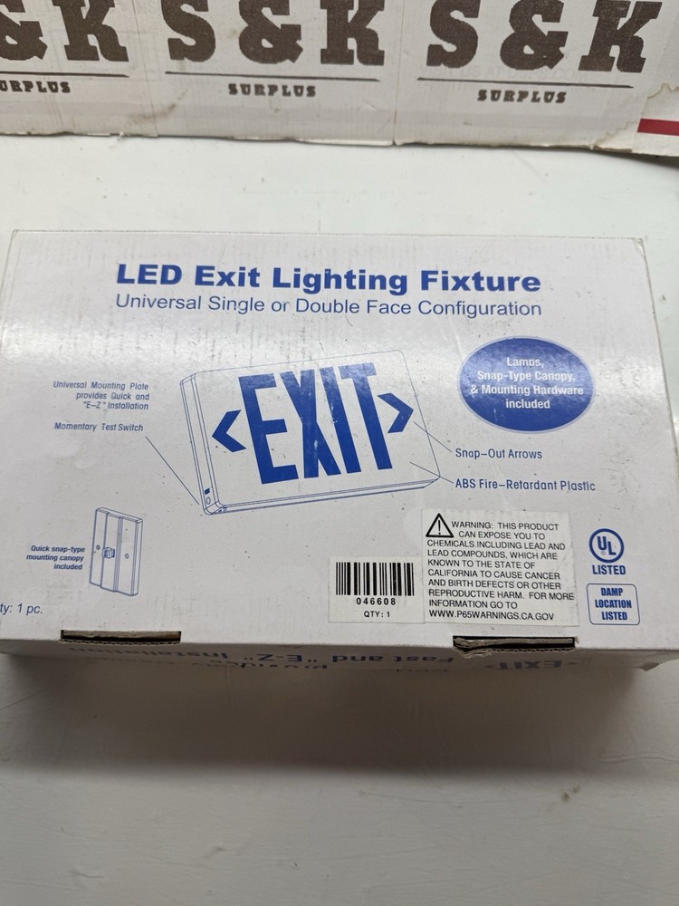 LED Exit Lighting Fixture- Universal Single or Double Face Configuration