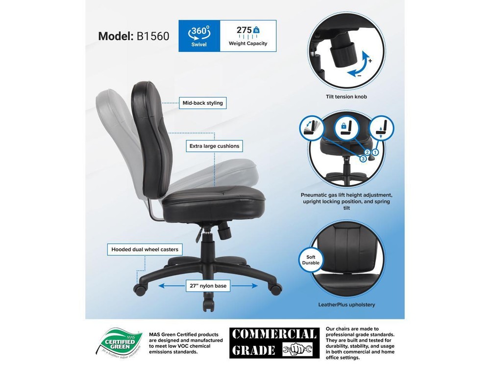 BOSS Office Products B1560 Task Chairs