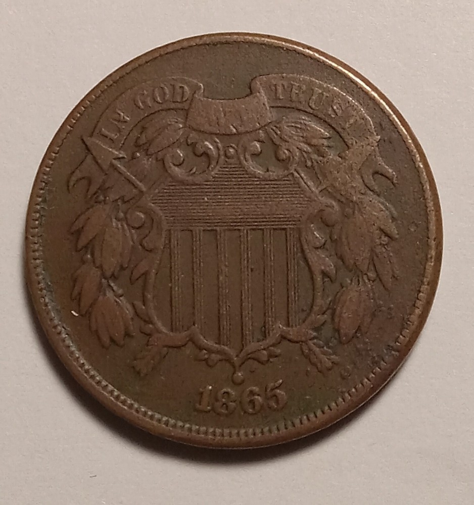 1865 TWO Cent Copper VF