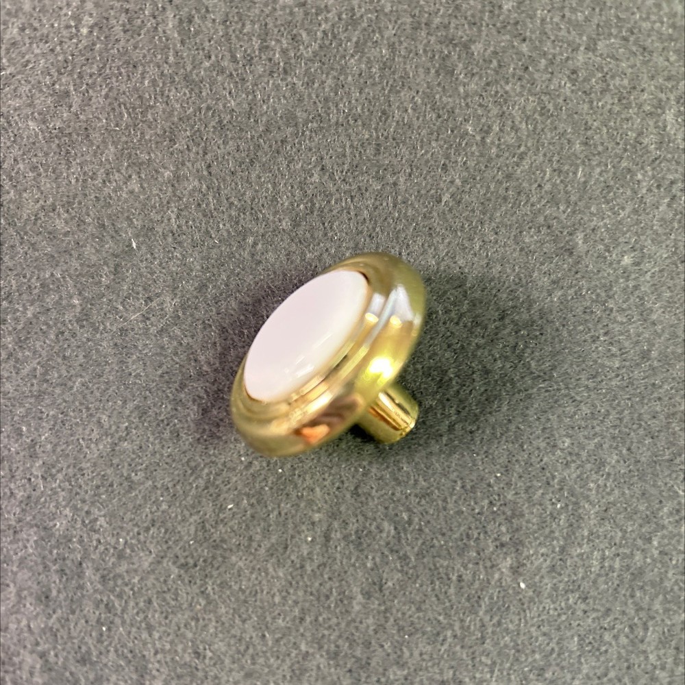 1-1/4" Avante White Ceramic Knob with Brass