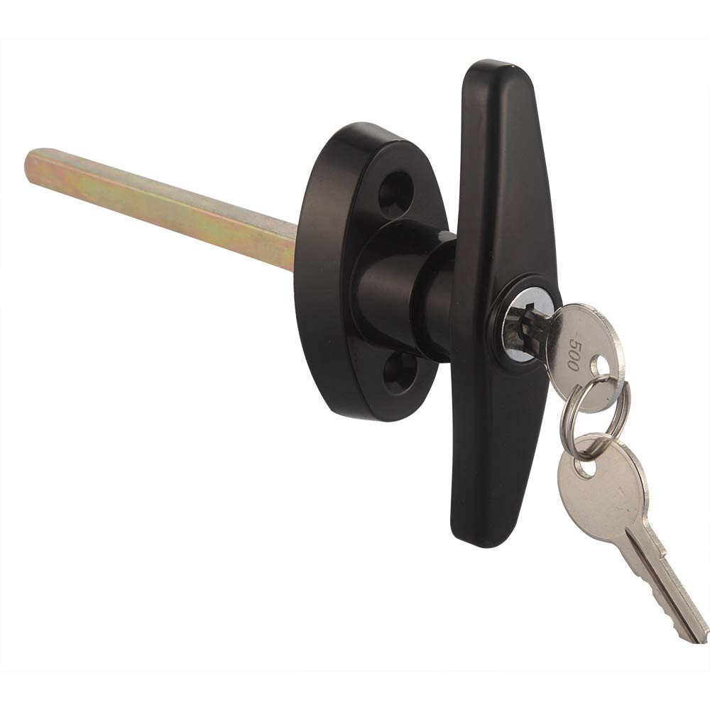 StartFine 6" T-Handle Shed Door Lock Handle with 1kit, Black