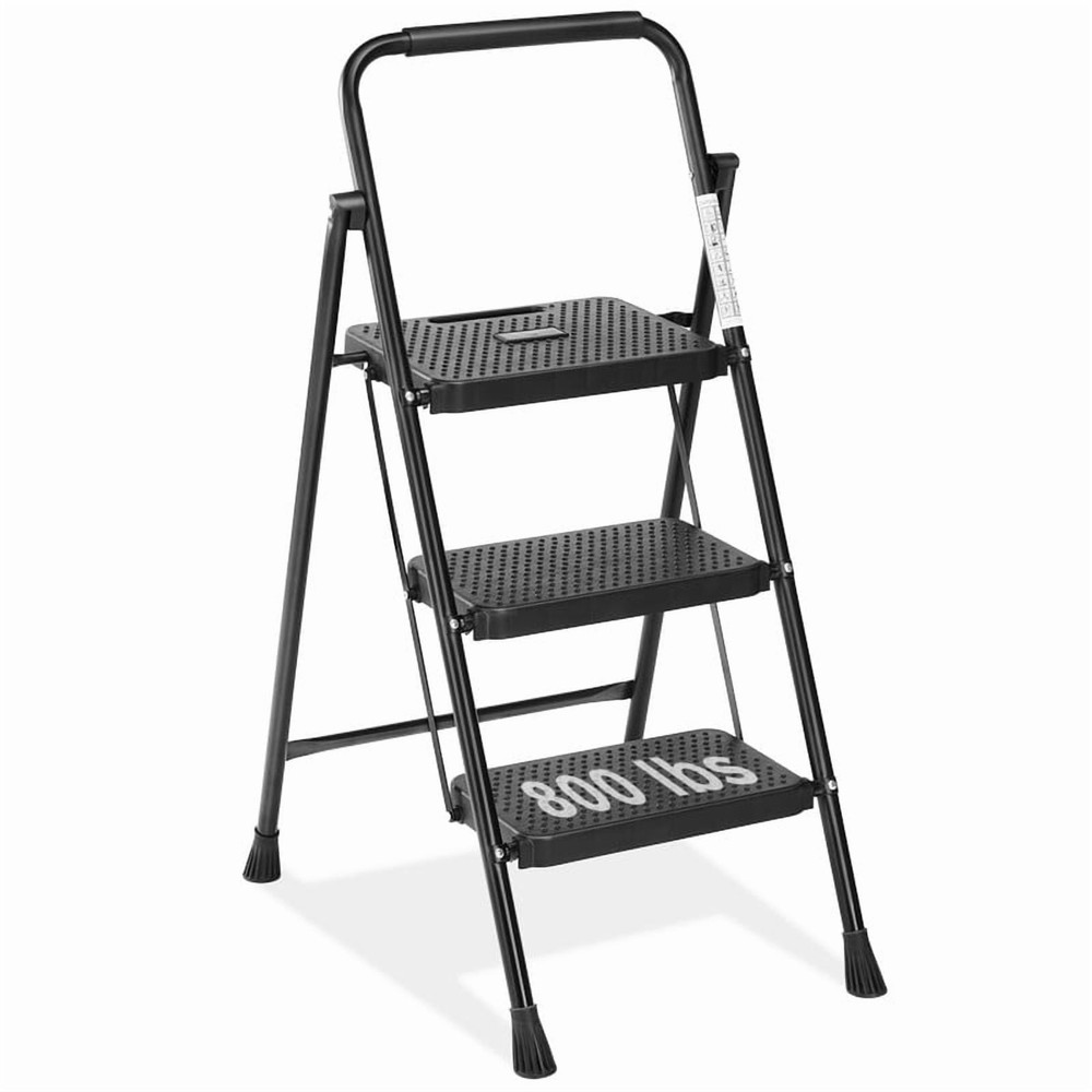 3 Step Ladder, Step Stool for Adults,3 Step Ladder Folding Step Stool with Wide