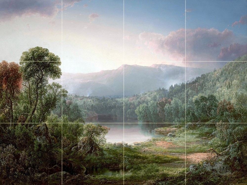 Mountain Tile Mural Kitchen Bathroom Wall Backsplash Art 24x18