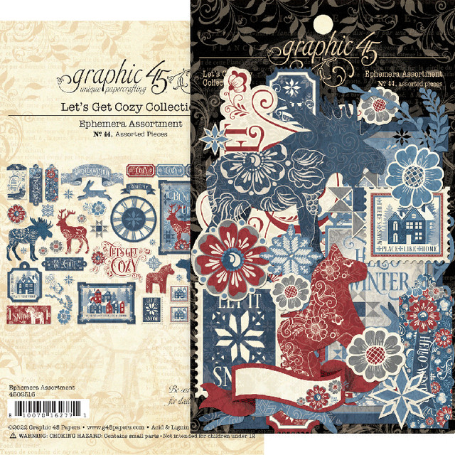 GRAPHIC 45 "LET'S GET COZY" EPHEMERA COORDINATING PAPER PIECES (RETIRED)
