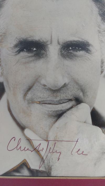 CHRISTOPHER LEE. Photograph With His Signature.
