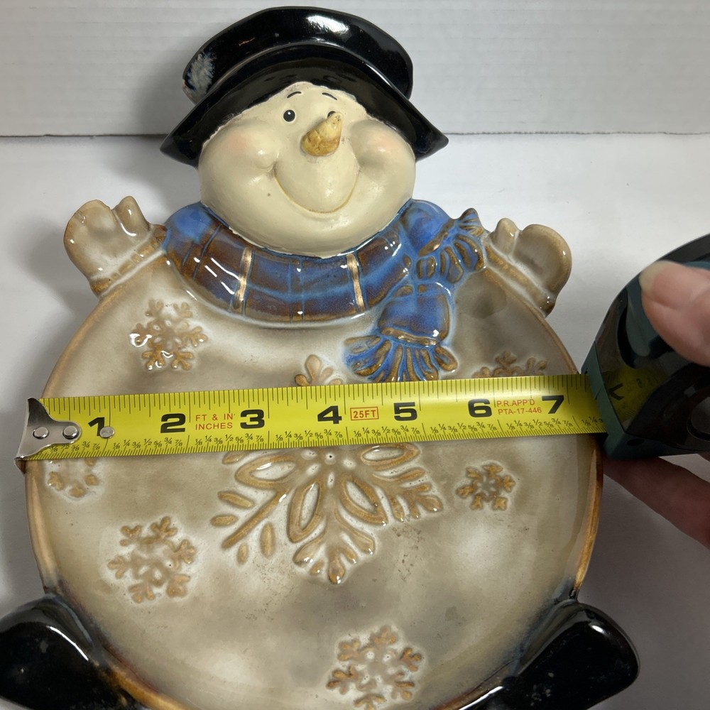 Vintage Ceramic Snowman Candy Dish