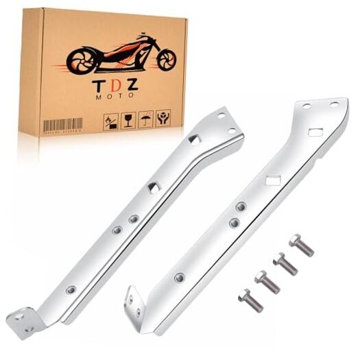 TDZ Chrome Saddlebag Rail Support Bracket Left & Chrome Rail Support Bracket