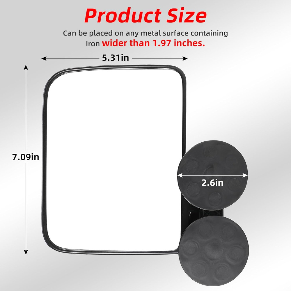 Universal Magnetic Tractor Mirrors, Side Mirrors for Tractors, Golf Carts, Forkl