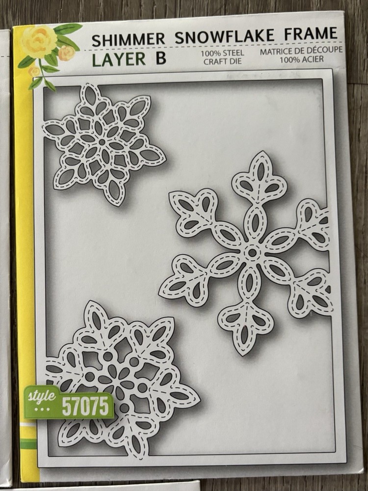 Birch Press Design SHIMMER SNOWFLAKE FRAME Layer A-B-C Excellent Condition