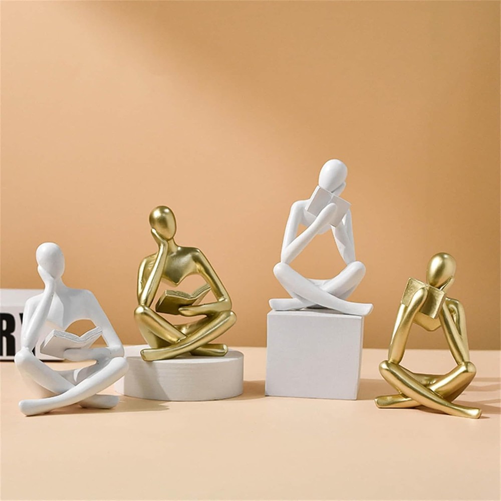 Creative Aesthetic Character Reading Thinker Decoration for Sit-beige-a