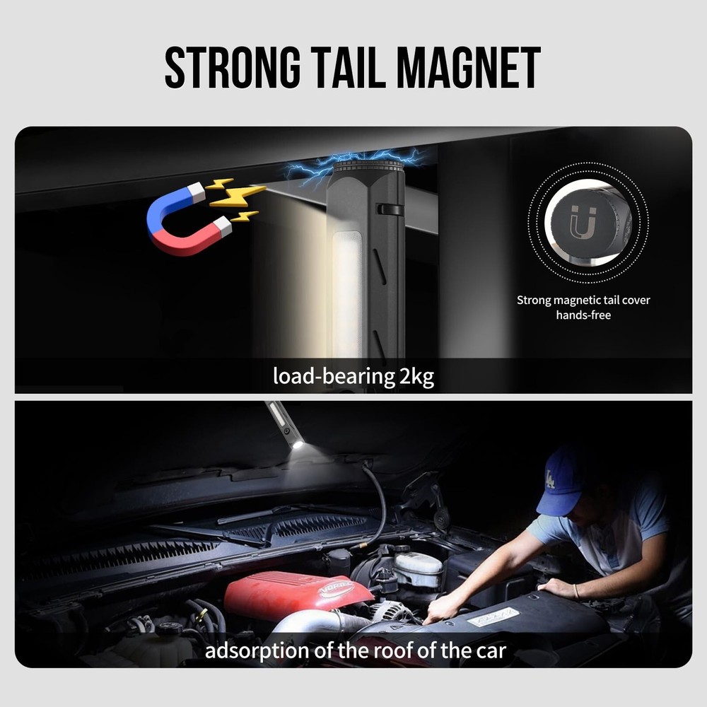 Multipurpose EDC Flashlight 3500LM Dual Light with Magnetic Base - IP68 Water...