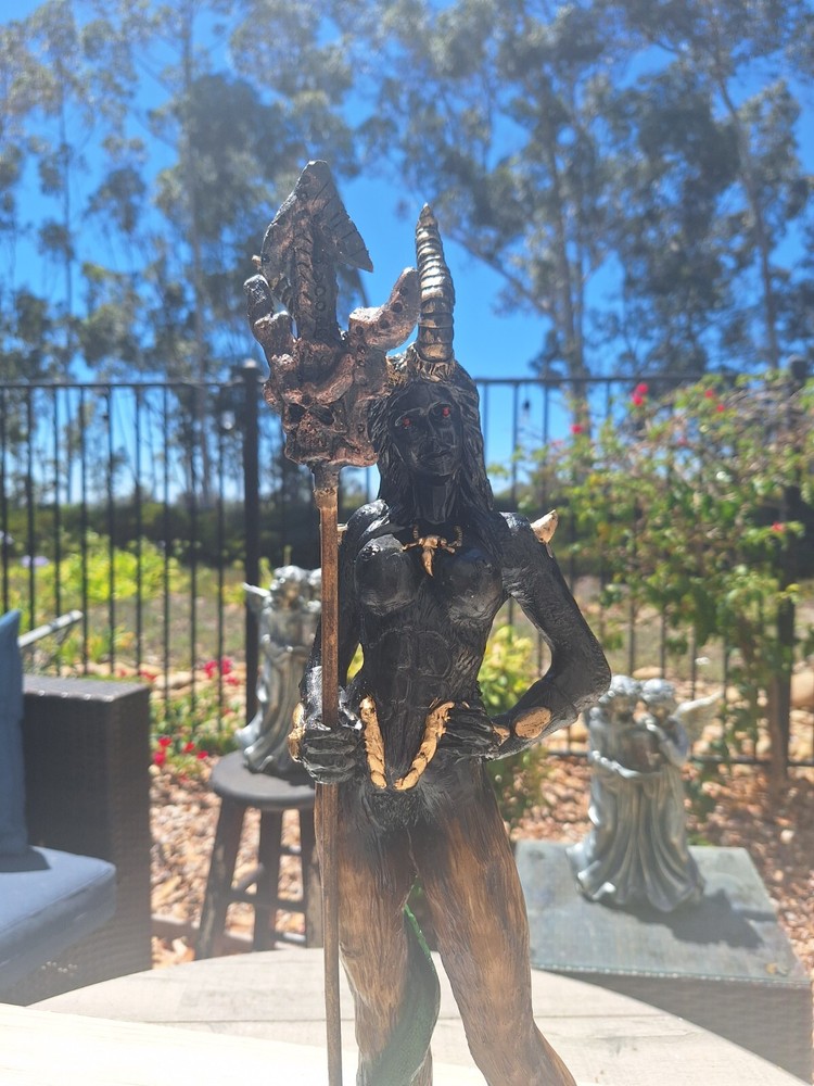 Templar Sabbatic Goat Baphomet Satan Gold 18"X10" / Devil / Evil / Snake