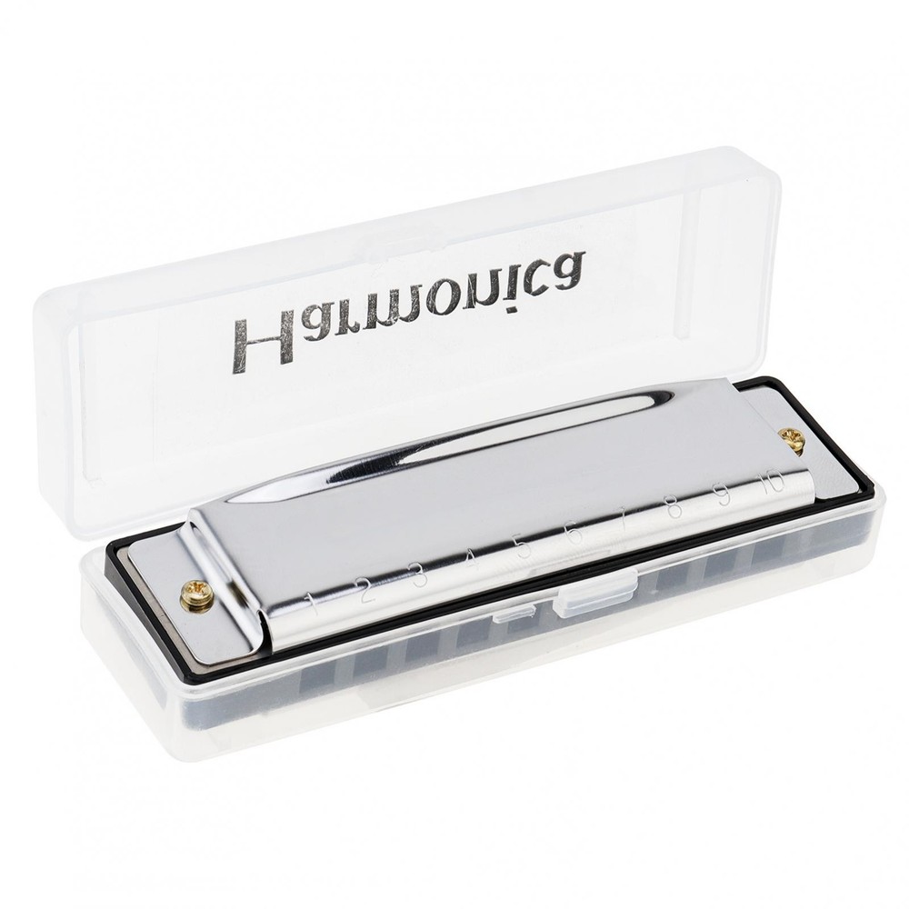Harmonica Mouth Organ 10 Hole C Key with Case, Diatonic Harmonica Beginner Gift