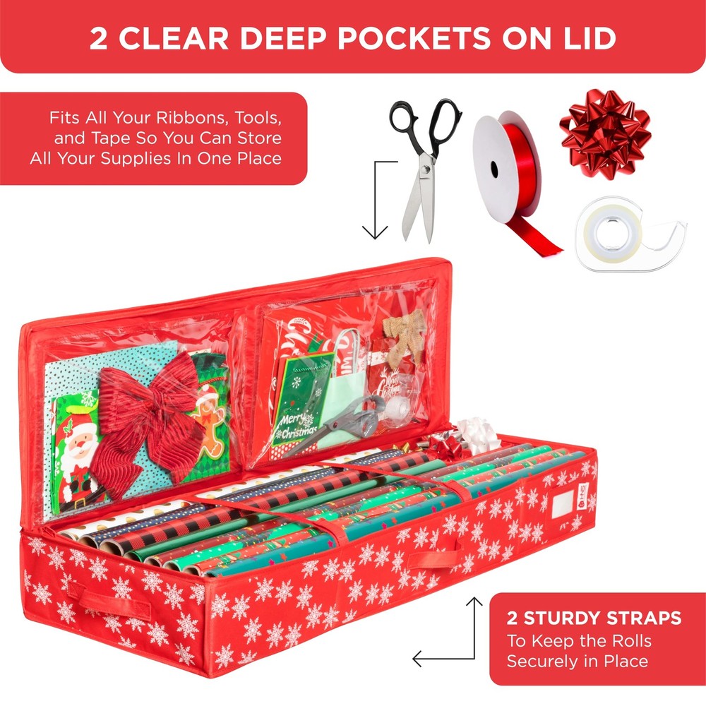 Premium Wrapping Paper Storage Container -Durable Material 600D tear-proof - ...