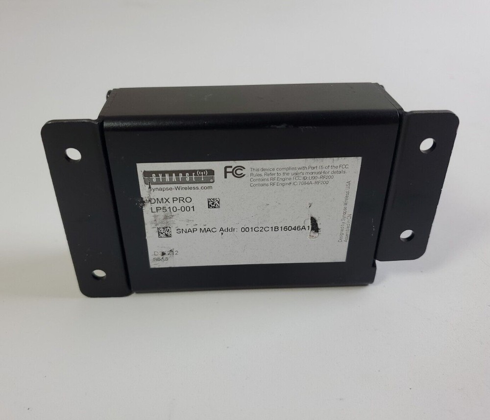 SYNAPSE-WIRELESS DMX-PRO LP510-001 SNAP RECEIVER, TRANSCEIVER, TRANSMITTER,