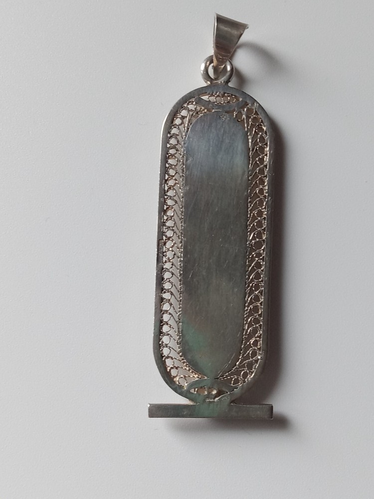 Vintage Hieroglyth Pendant Intricate Silver Filigree Work