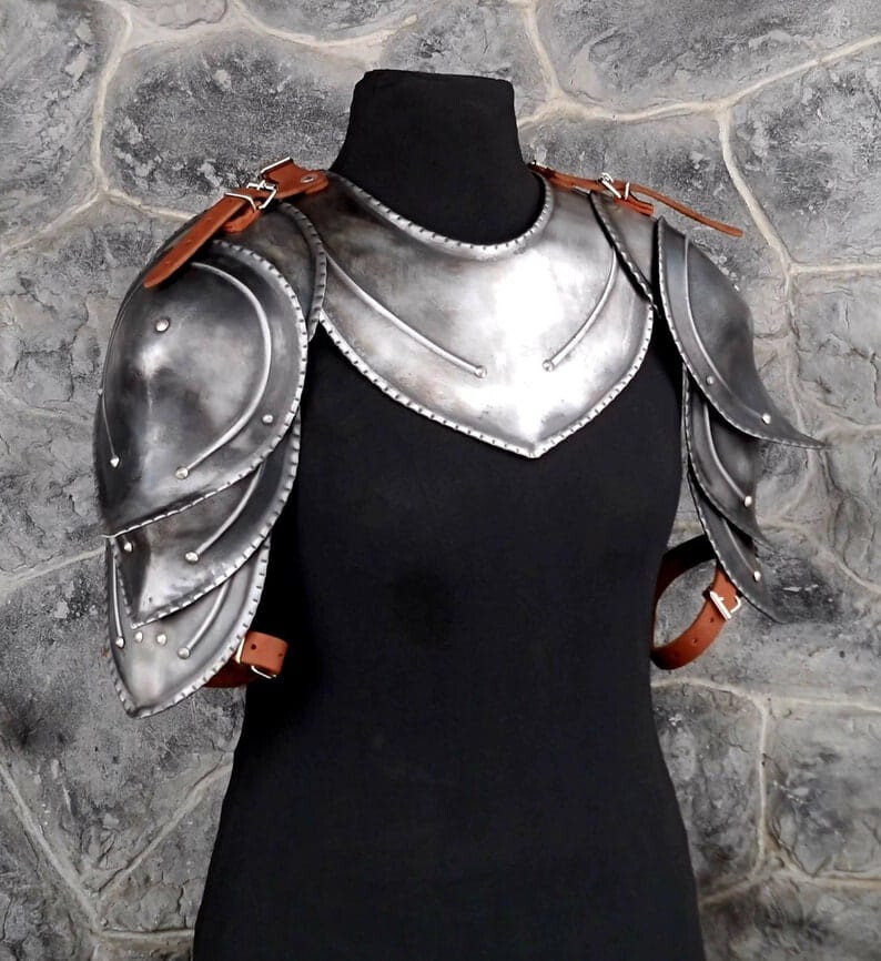 Elf Shoulders & Gorget, Elven Armor, Warrior Knight Armor, Best Gift Item.