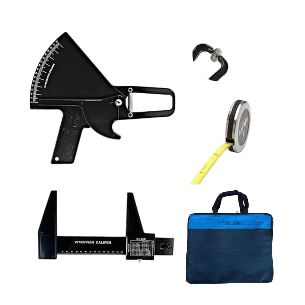 AnthroFlex Basic Anthropometry Kit with Slim Guide Skinfold Caliper, Black