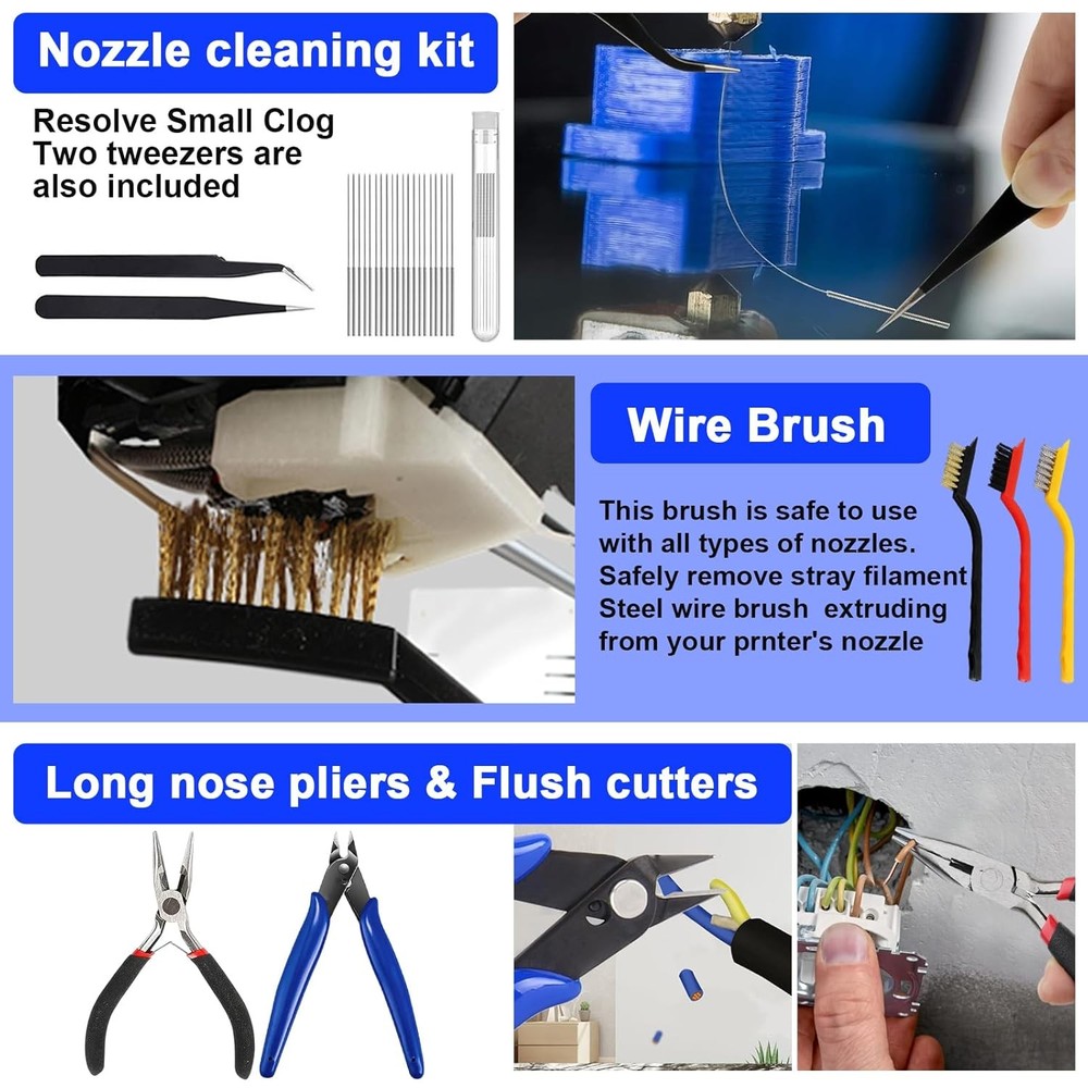 135PCS 3D Printer Tools & Accessories Kit,3D Printing Tool Set W/ Tool Box,3D