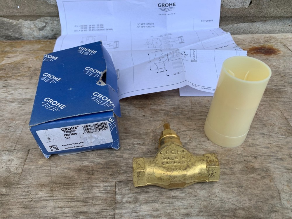 Grohe 29273000 Model T01  1/2" Threaded Volume Control Rough In Valve New In Box