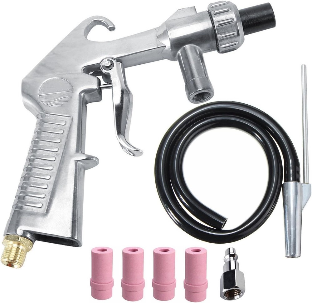 Sand Blaster Kit Blasting Sandblaster Siphon Feed Gun Nozzle Rust Remove Abra...