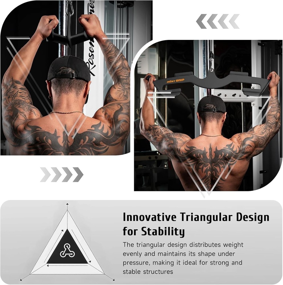 LAT Pull Down Bars Set Triangular Stability LAT Pulldown Attachments 8 Handles