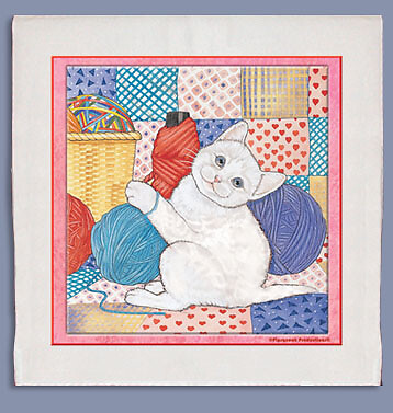Cat White Cat Dish Towel