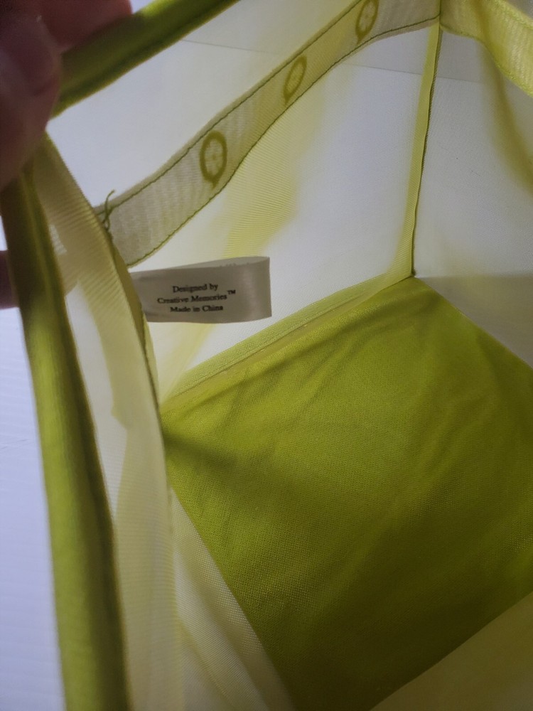 Creative Memories Organizer Trash Can Box Green Mesh