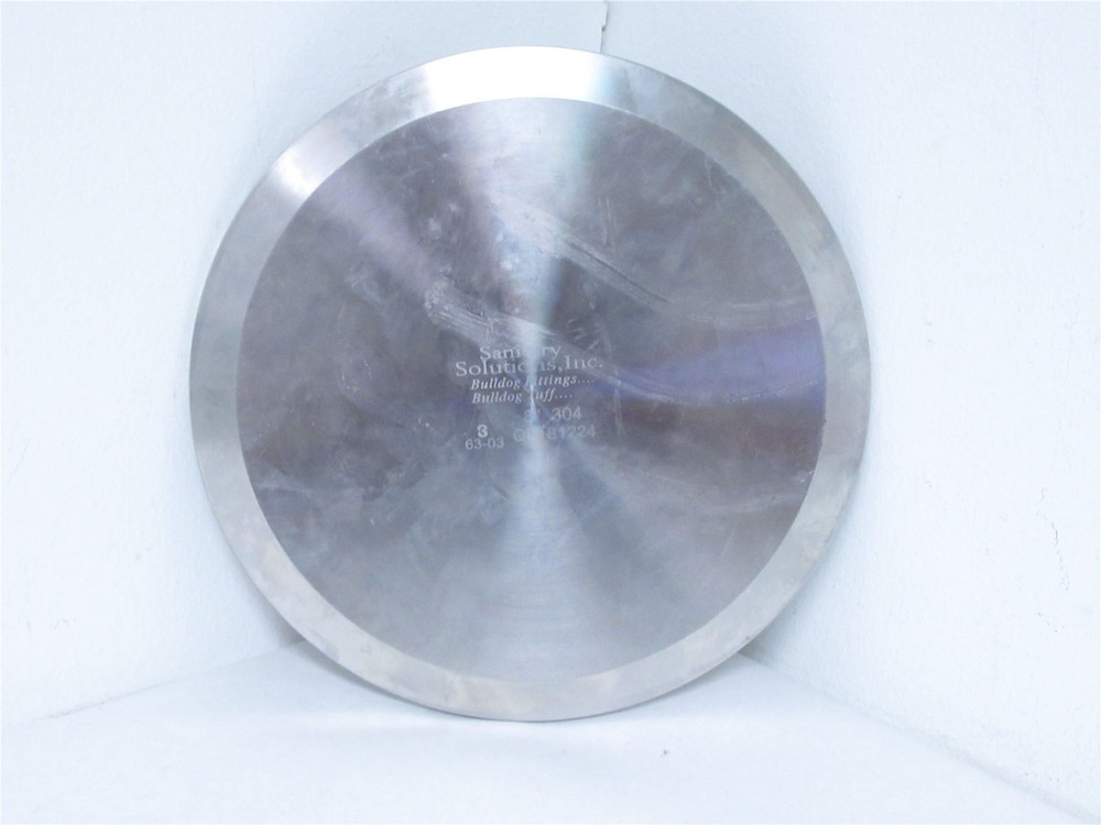 237753 New-No Box; Sanitary Solutions QL181224 Solid End Cap; 8" OD; 304 SS