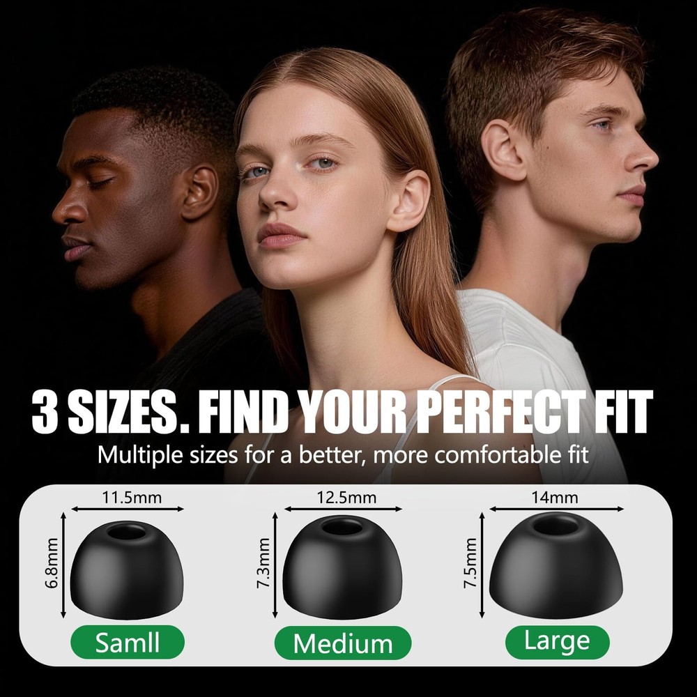 9 Pairs Replacement Ear Tips for Beats Studio Buds/Fit Pro/Studio Black