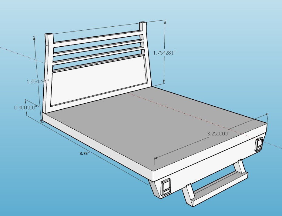 Flat bed body Custom 1/24 scale kit 3D printed