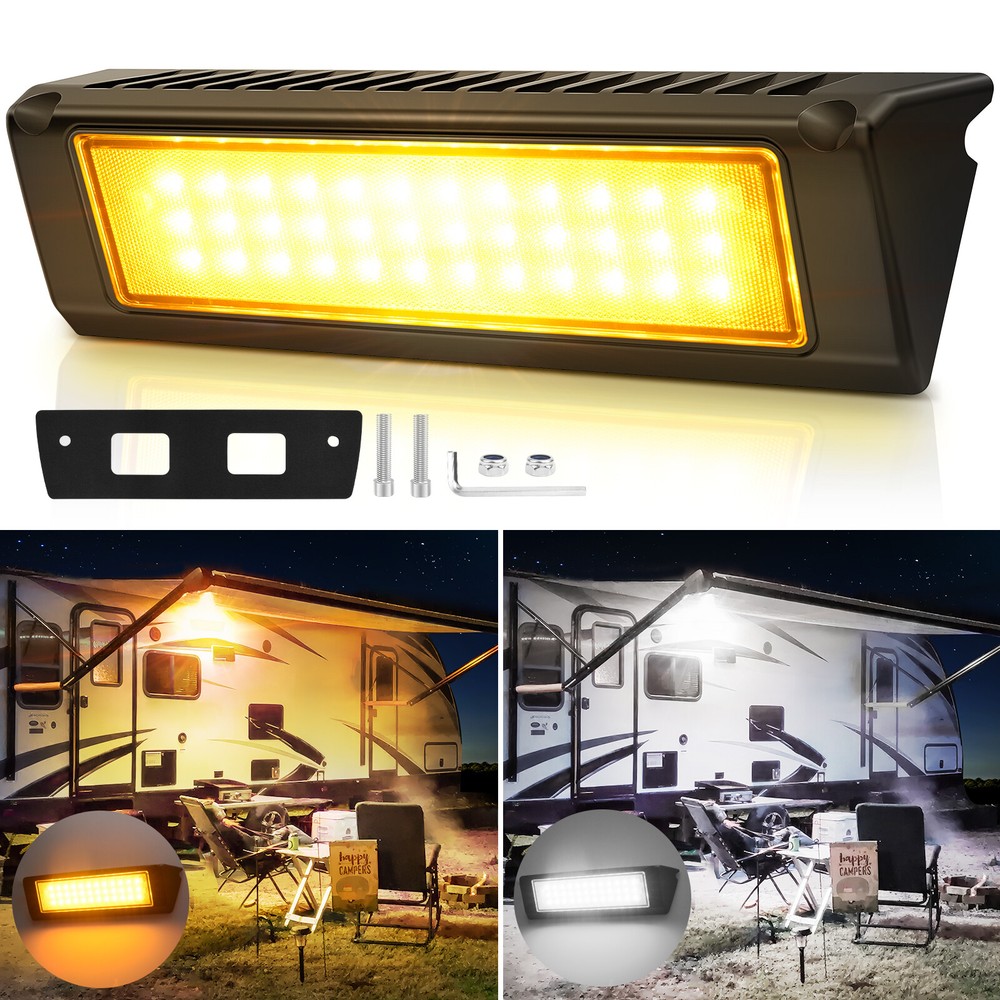 9" Inch 54W RV Porch Lights Exterior LED Utility Awning Lamp Lighting for Camper