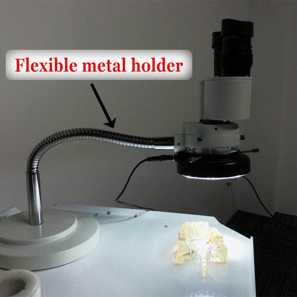 10X Dental Stereo Operating Binocular Microscope with LED Light Adjustable US