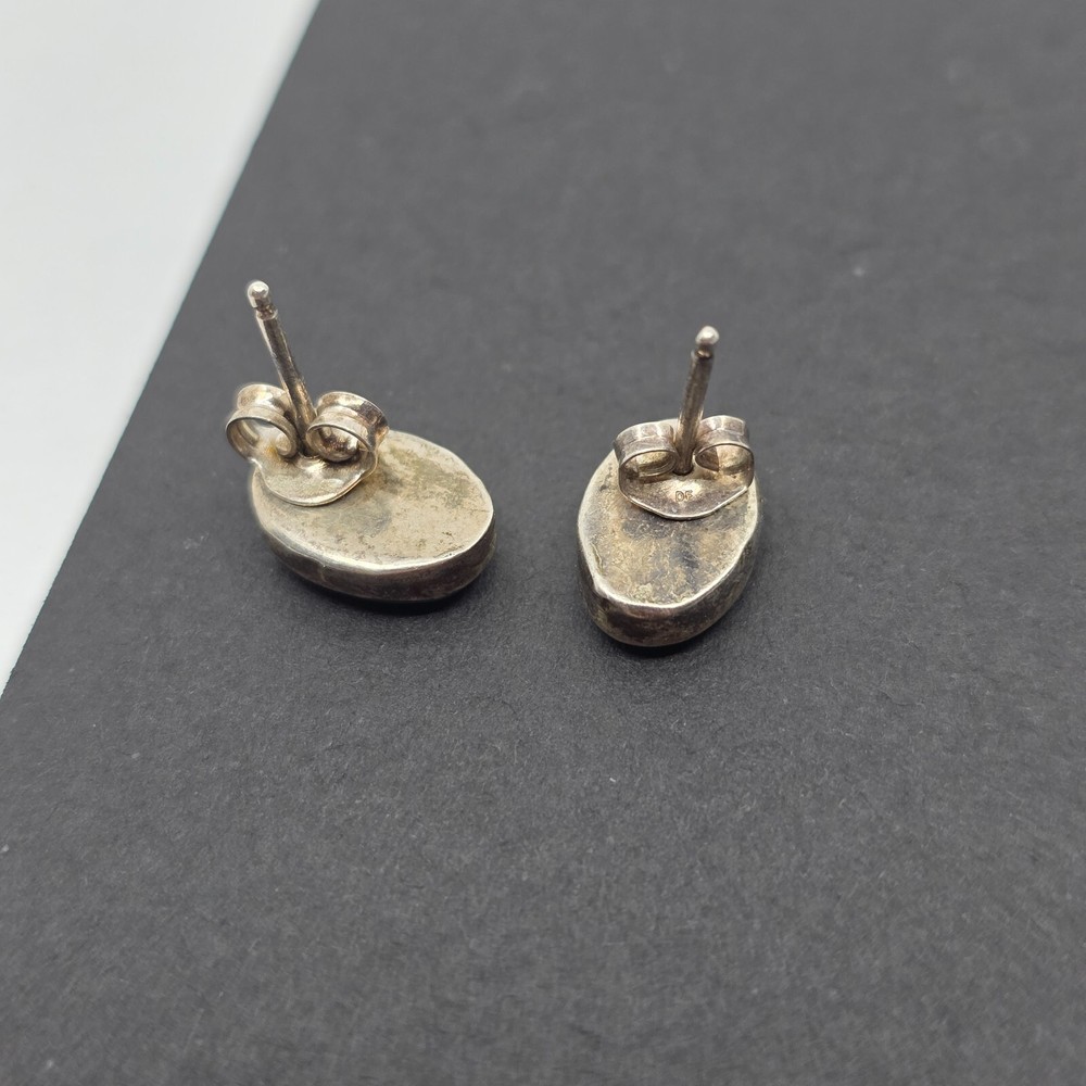 Native American Sterling Silver Assorted Stone Post Back Stud Earrings