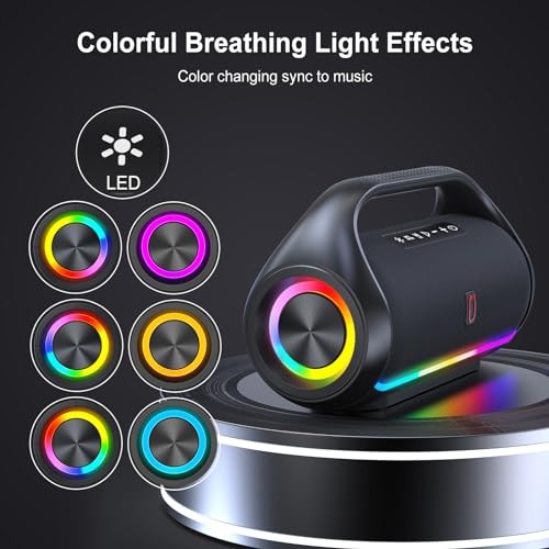 Bluetooth Speaker, IPX5 Waterproof Portable Bluetooth Speaker with No Mic