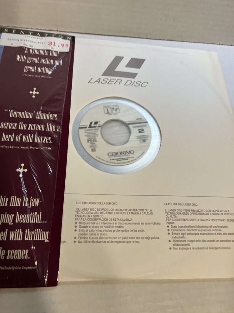 Geronimo an American Legend Widescreen Laserdisc LD Gene Hackman