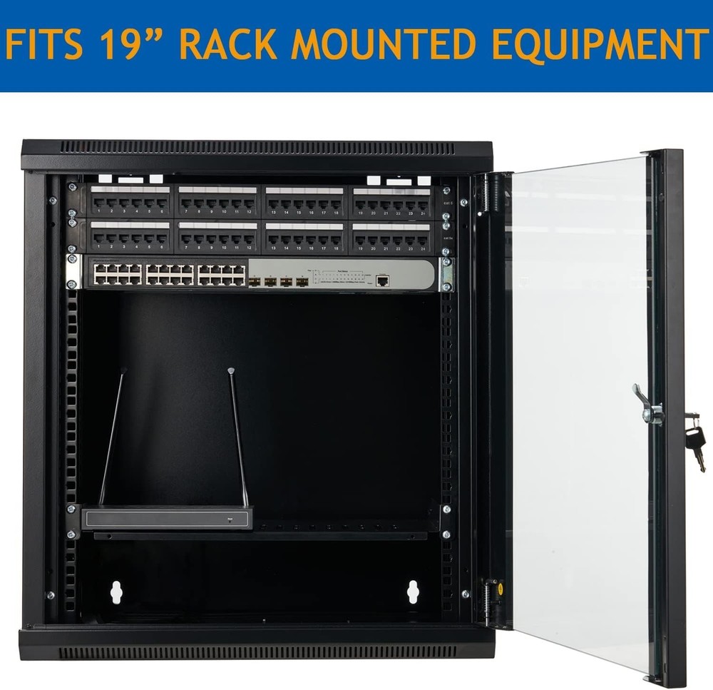 9U Wall Mount Server Cabinet 19" Network Rack Locking Door
