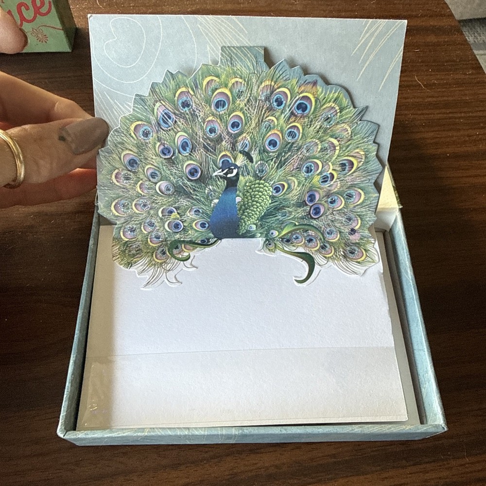 Punch Studio Decorative Box PEACOCK Rhinestones