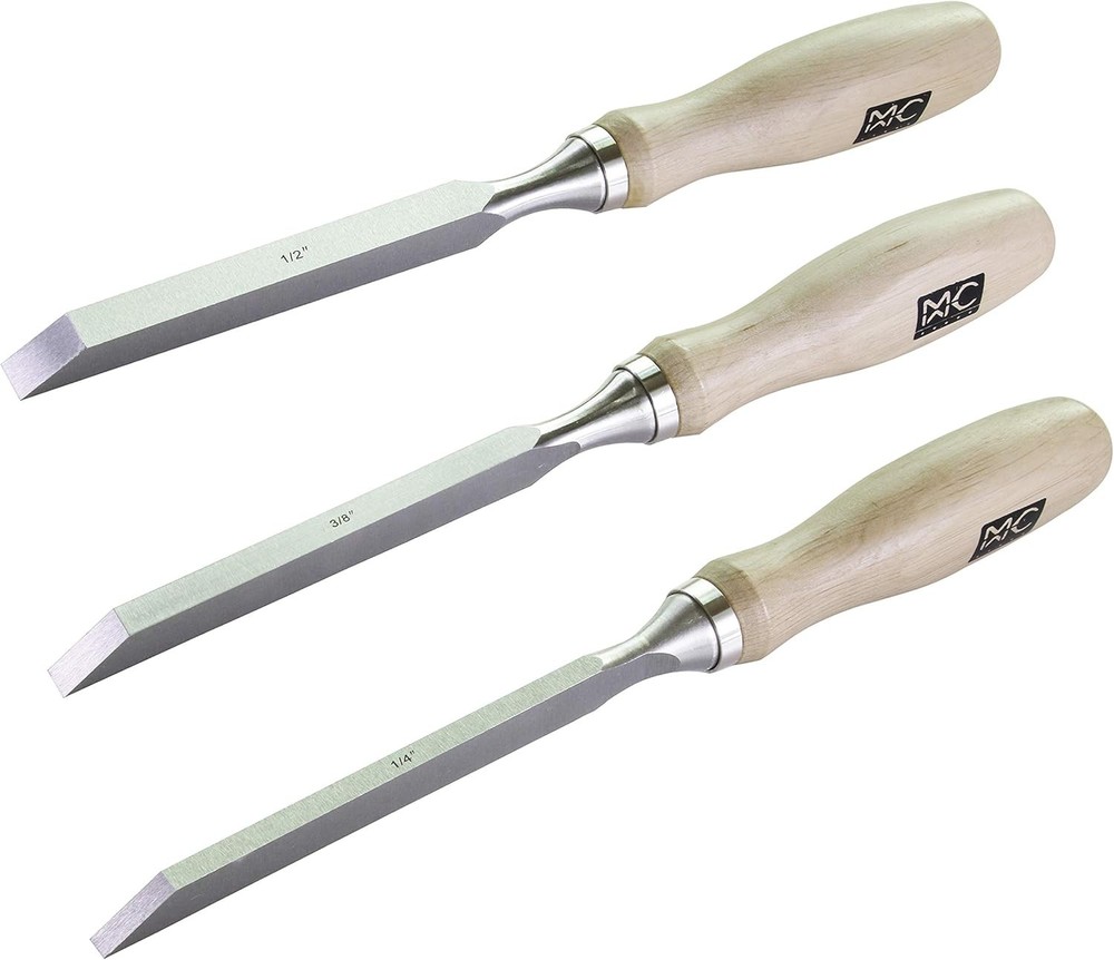 Professional Woodworking Cabinetmakers Mortise Chisel set Chrome-Vanadium 3PC