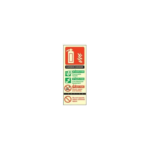 RT05714 CO2 ID Hard Plastic Fire Extinguisher Signal 11217S